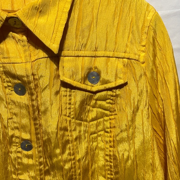 Ruby Rd. Textured Yellow Jean Jacket - Picture 2 of 11